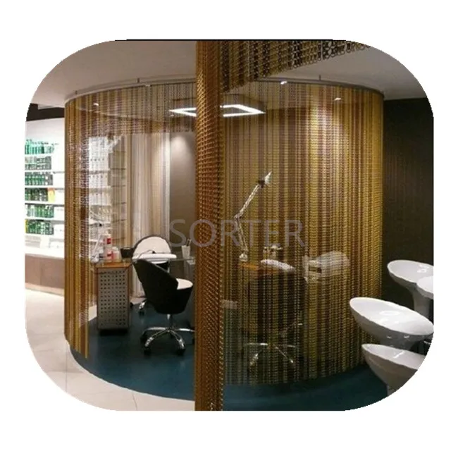 Logo aluminum chain curtain anodize aluminum link chain curtain for room decoration