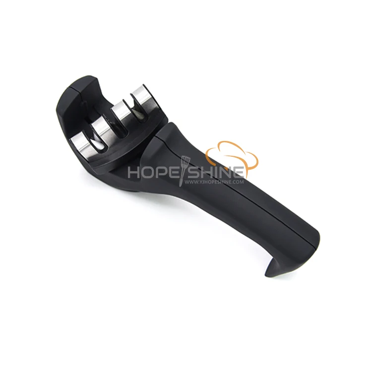 Edge Grip 3 Stage Household Knife Universal Sharpener With Black Color