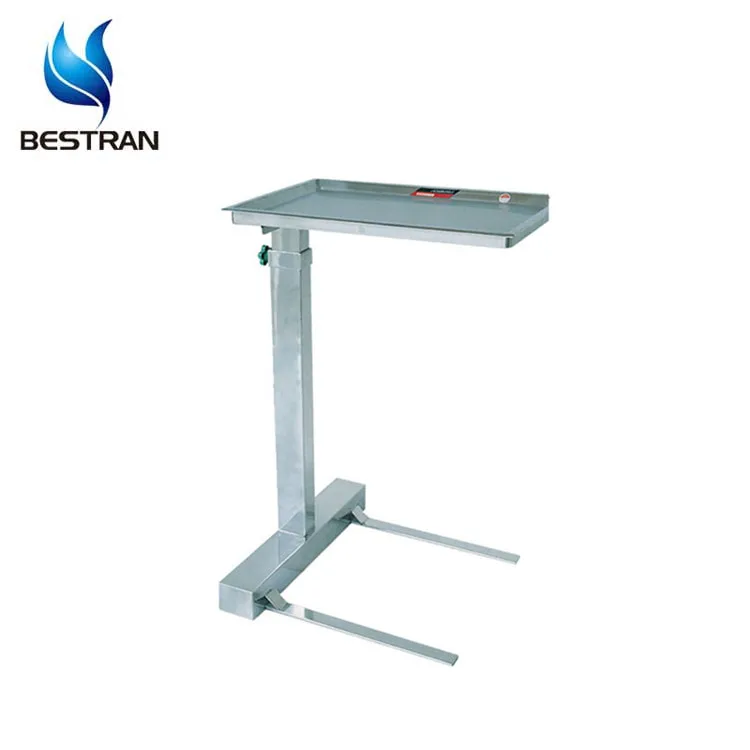 BT-SMT001 Cheap Hospital stainless steel surgical instrument table  Adjustable Mayo tray stand table with wheels price