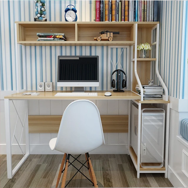 
Modern Design Computer Desk with Bookshelf Writing Desk for Home Office Working Table with Bookshelf Storage 