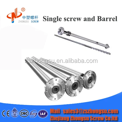 single 38CrMoAlA/ bimetallic single extruder screw  barrel micro extruder screw barrel for machines plastic