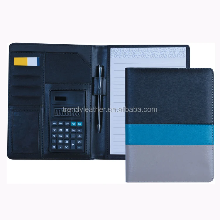 Business Portfolio Organizer Wholesale Custom Accept Patch-work Leather Pu Document Bag Folder