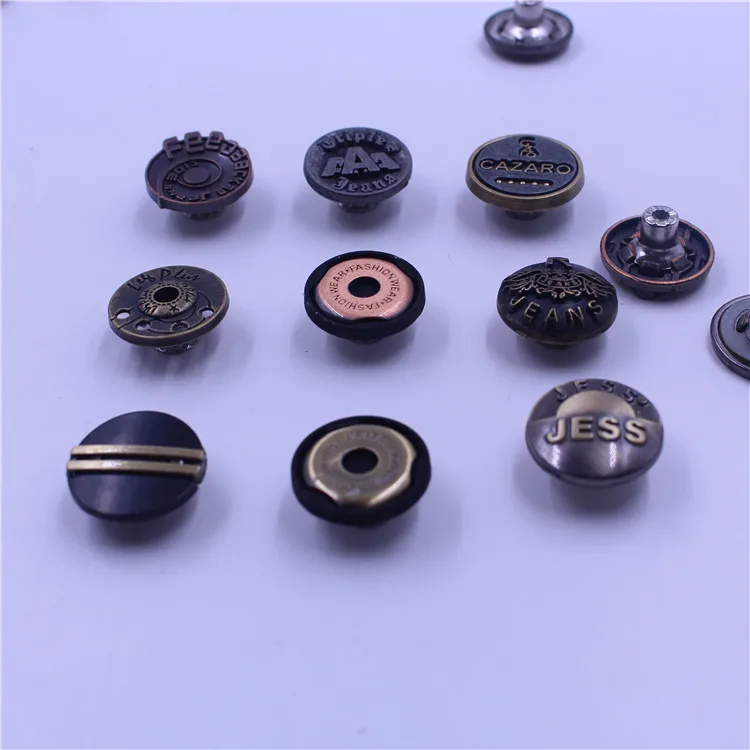 New Arrivals Stock Lot Custom Logo Buttons High Quality Fashion Jean Clothes Button Covers
