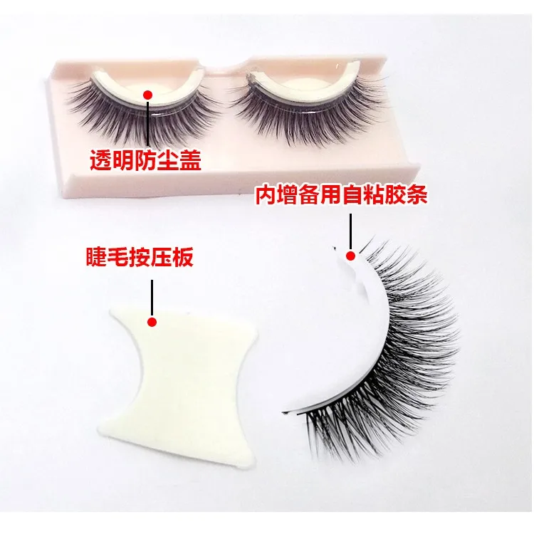 
Hot Sale No Need Glue Pre-glued Eyelashes Pre Glued Gluless Eyelashes Full Strip Lashes Hand Made,hand Made 3D Silk Eyelashes 