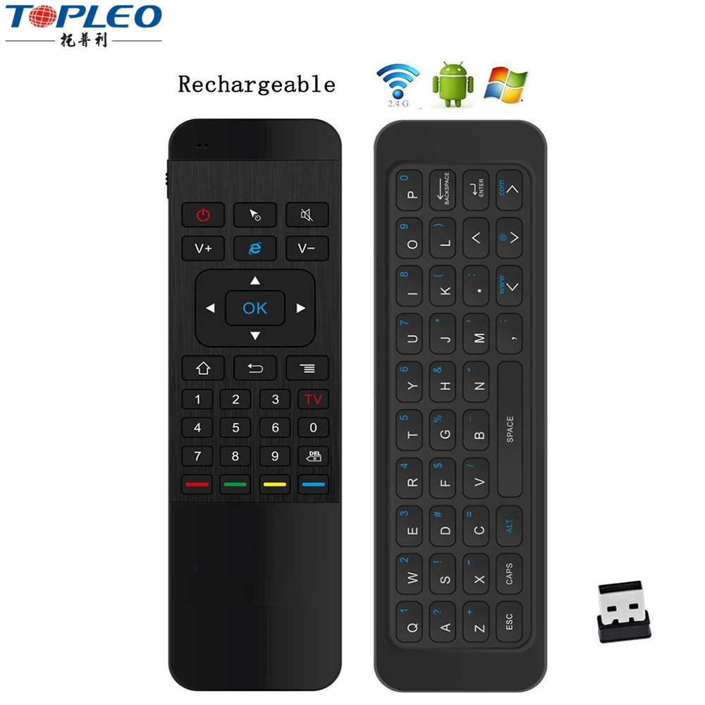 Универсальный 2.4 г master tv fly air mouse remote control для android box с воздуха мышь клавиатура подсветкой