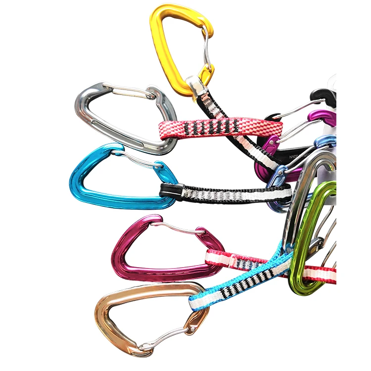 High quality safety aluminum colorful outdoor quick link draw climbing carabiner Spring Clip Snap Dog Hook