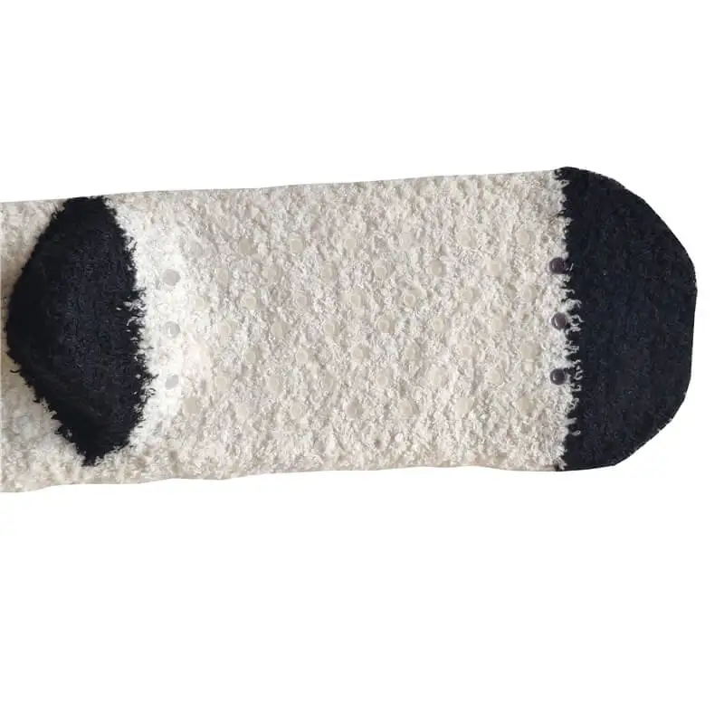 Girls White Fluffy Plush Comfy Warm Home Slipper Fuzzy Socks with Cute Animal Cuffs