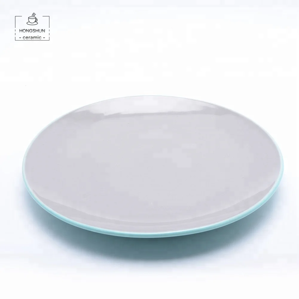 
Wholesale Western Style Ceramic Dinner Set Solid Color Enamel Glaze Ceramic Dinnerware Dishes Sets Two Tone 