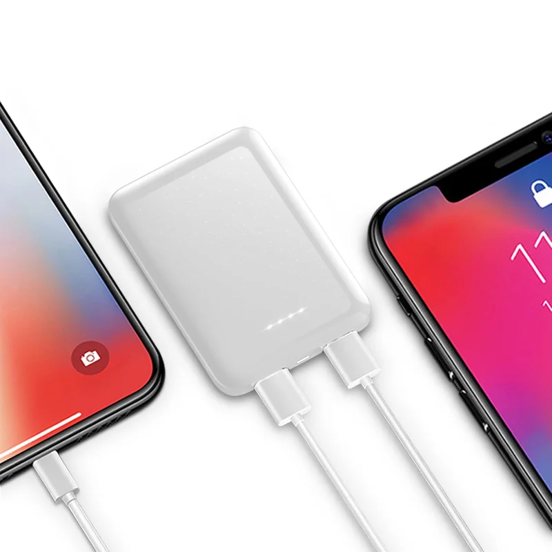 SOSLPAI 2022 new design mini power bank 5000 mAh slim dual usb output power bank