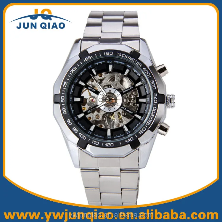 
Winner Brand Man Mechanical Watches Skeleton Stainless Steel Man Watch Automatic Movement 