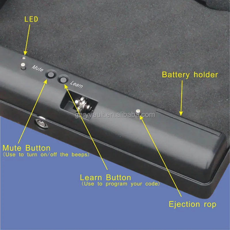 Gary Vault Small gun safe / MD500 4 buttons electronic digital key gun car safe box US$32