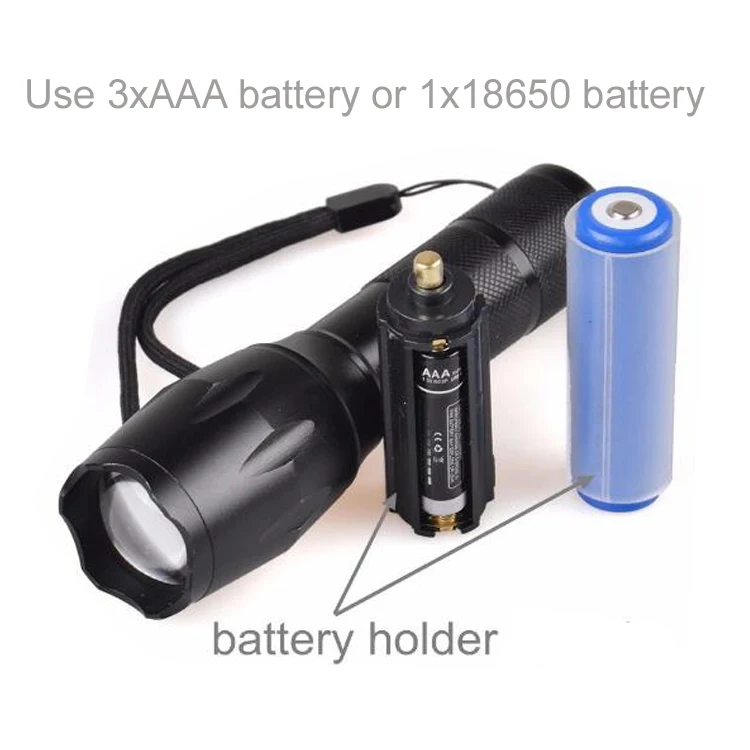 High Power T6 LED Torch Light Grade Aluminum Alloy Tactical Flashlight,Zoom-able Led Light