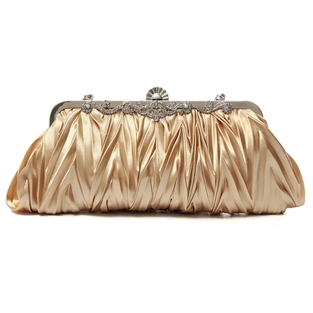 Женский атласный клатч с кристаллами кошелек для вечеринки и свадьбы мягкая вечерняя сумка свадебная сумочка