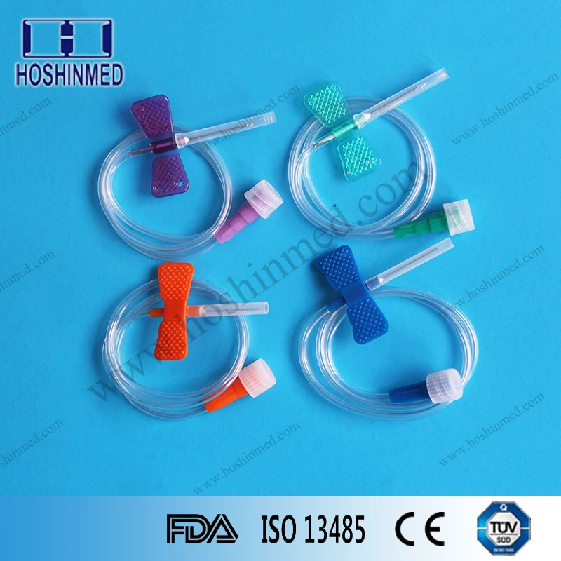 China medical disposable Size 18g scalp vein set with luer slip