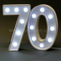 Украшения для вечеринки в честь Дня Рождения 70-й, гигантские светящиеся маркировочные номера, светодиодные светящиеся буквы, товары для вечеринки в честь Дня Рождения