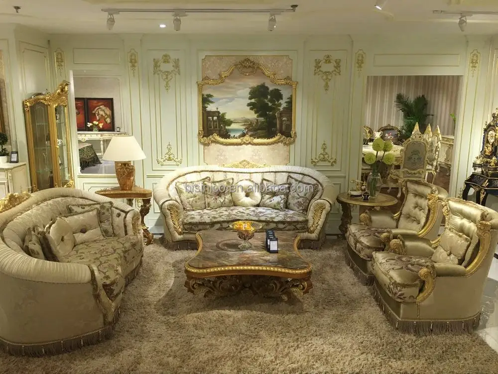 European Rococo Style Romantic Light Purple Sofa Couch Set, Latest Design Elegant Sofa Set with Fringe