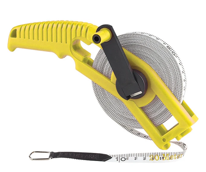 Heavy duty ground pipe long measuring tape long round tapeline distance measure Open Reel Fiberglass Measuring Tape