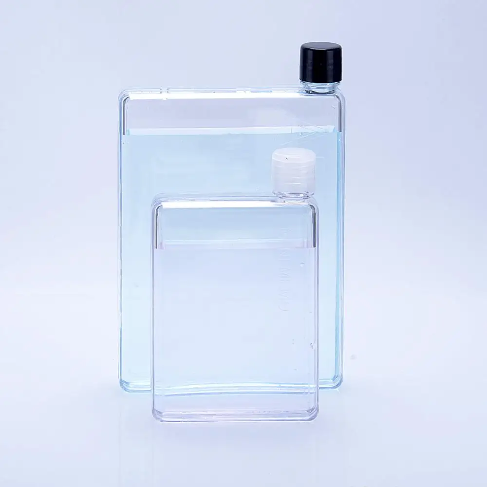 
BPA free plastic flat notebook water bottle A4 A5 380ml/450ml easy to carry 