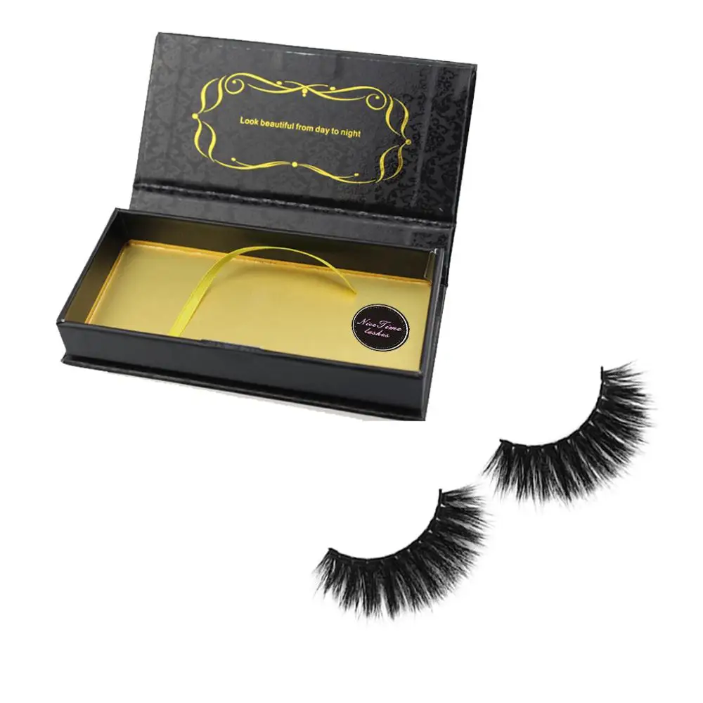 Hand made eyelashes box private label makeup eyelashes 3d extention mink 5 pairs  wholesale siberian  3d mink eyelashes