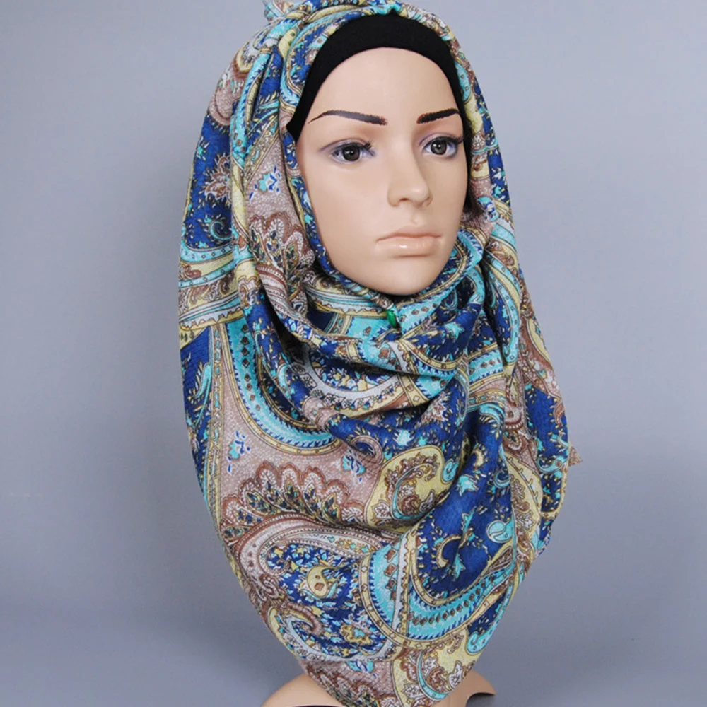 
Zakiyyah BS338 Kashmiri Shawls Fancy Hijab Scarf For Sale Muslim Women Printed hijabs 