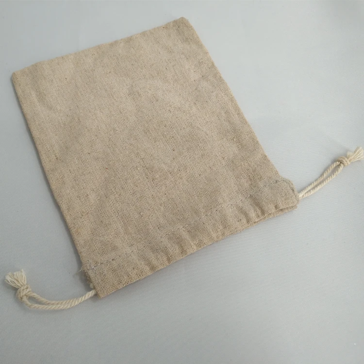 Natural Linen Burlap Bags with Jute Drawstring for Gift Bags