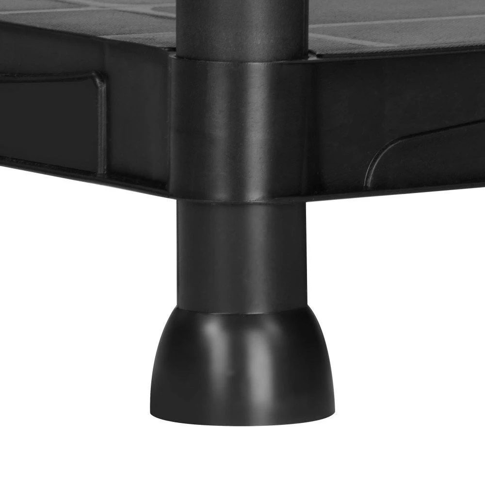 4 Tier Black Plastic Shelving Rack Unit Shelf Organiser Holder Garage Shed