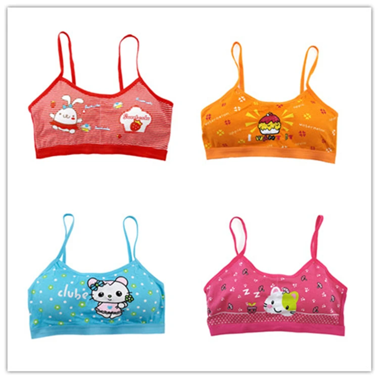 Custom color girls bra camisole girl cotton vest child soft wear girls underwear