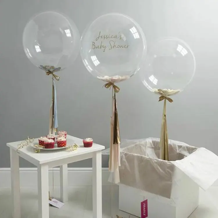 Hot Sale 18 Inch transparent Romantic Party Noctilucent Colorful Bobo Balloon