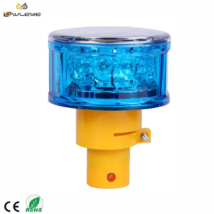 
highway road construction rechargeable rotational led blinker solar traffic barricade warning beacon light 