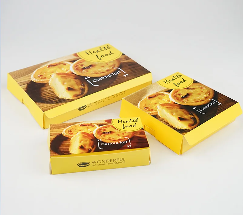 Disposable Food Touch Cardboard Egg Tart Box Bakery Box Bread box