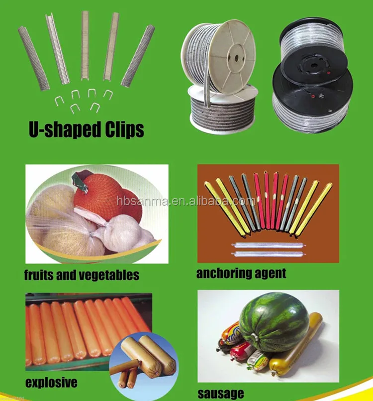 Aluminum Clips For Sausage Casing Heavy Duty Single Clips Food Standard Packing Use Aluminum U Clips