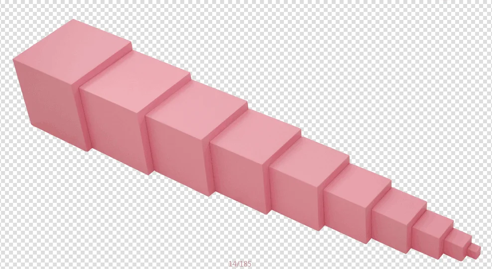 Beechwood Montessori : A021Mini Pink Tower wooden educational kids toy