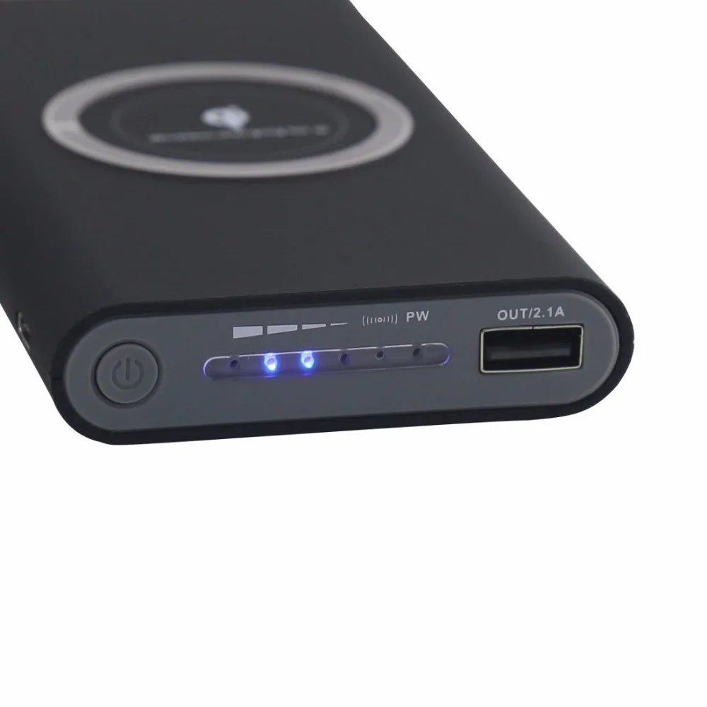 Пользовательский логотип 10000mah QI быстрое зарядное устройство Беспроводное для сотового телефона