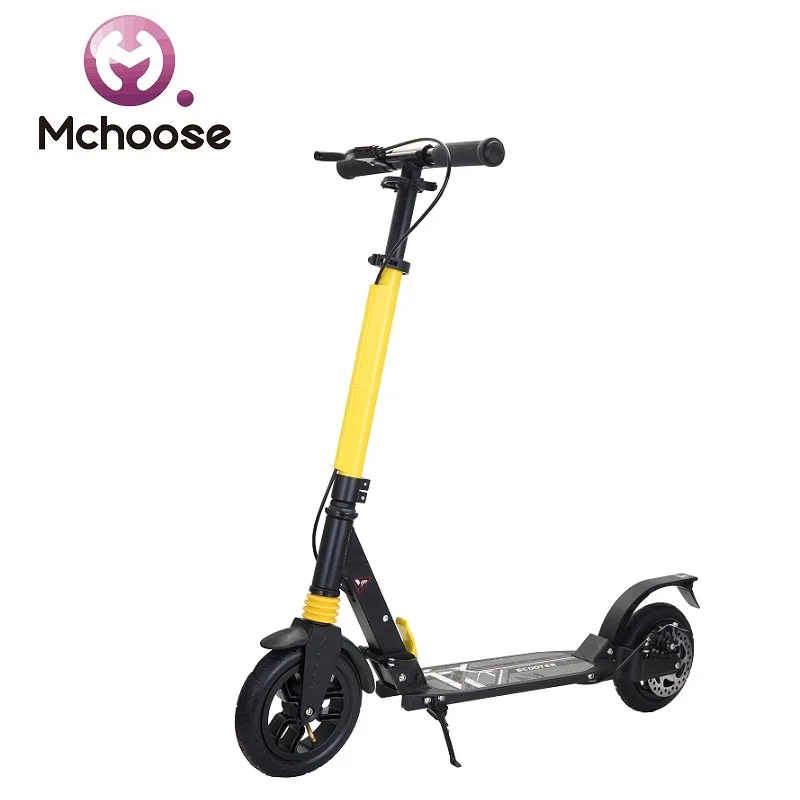 Aluminum Rubber Air Wheel Folding Adult Kick Scooter With Double Suspension