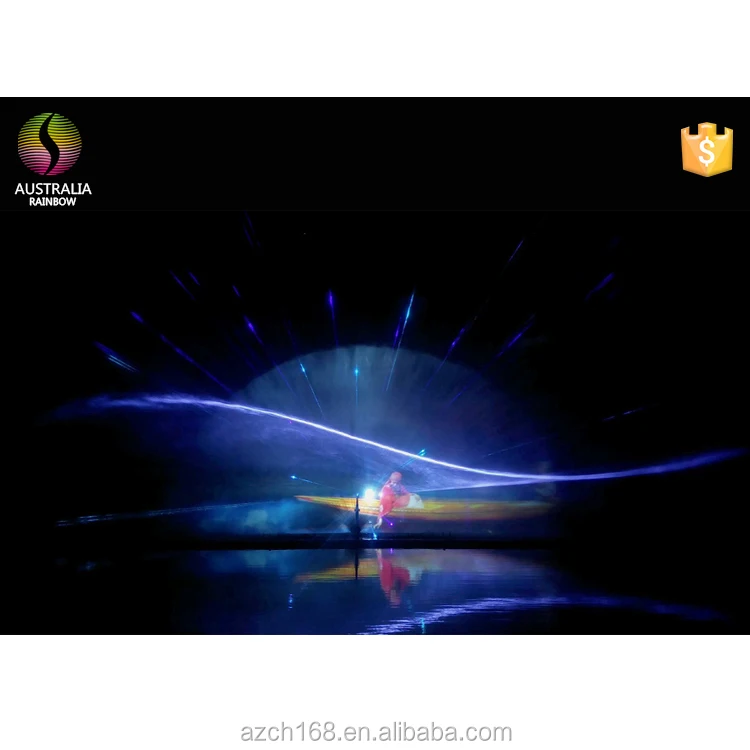 India 30000 Lumens Projector Water Screen Movie Fountain Show With Full Colors Laser