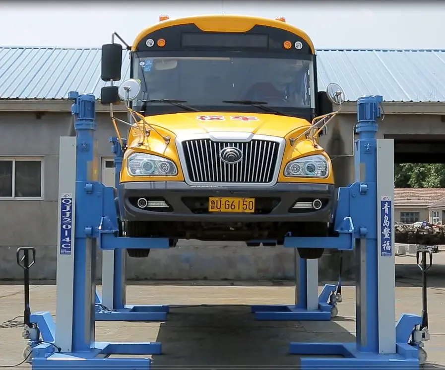 
QJJ20-4C 20 Tons Four Post Car Vehicle Lift for school bus maintenance 18 months free parts 