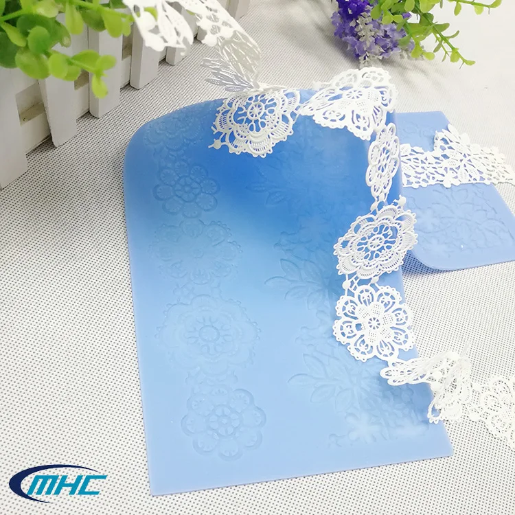 Custom Logo Silicone Fondant Lace Mold 3d Flower Edible Sugar Cake Decoration Silicone Lace Mat