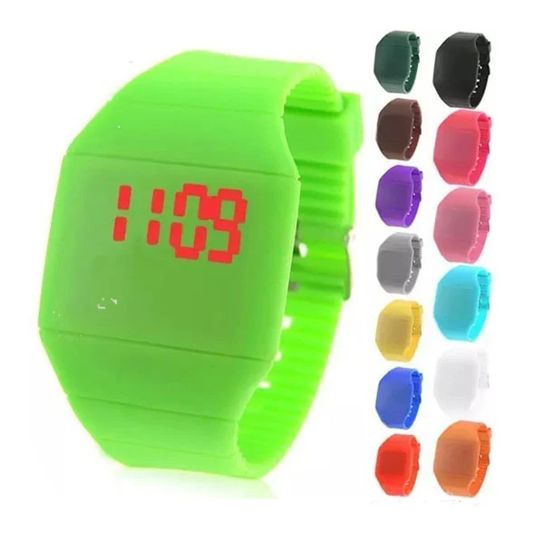 Best popular Factory price sports LED candy color silicone Touch LED digital watch kids custom logo and package