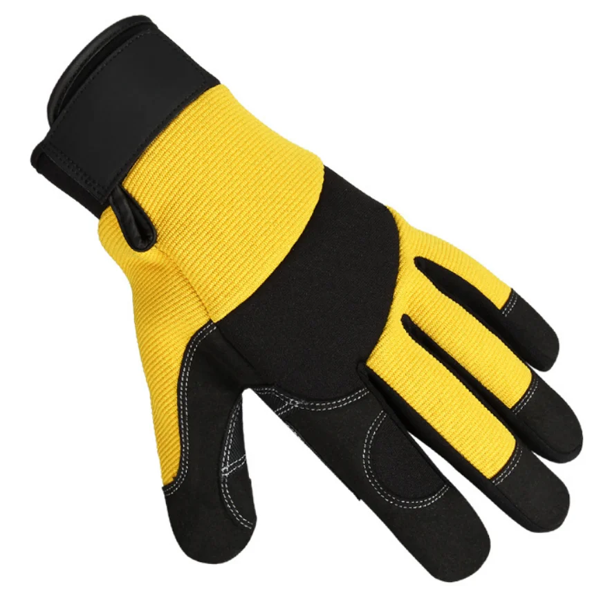 High Quality  Heavy Machinery Anti Cutting Impact Work Safety Leather Gloves