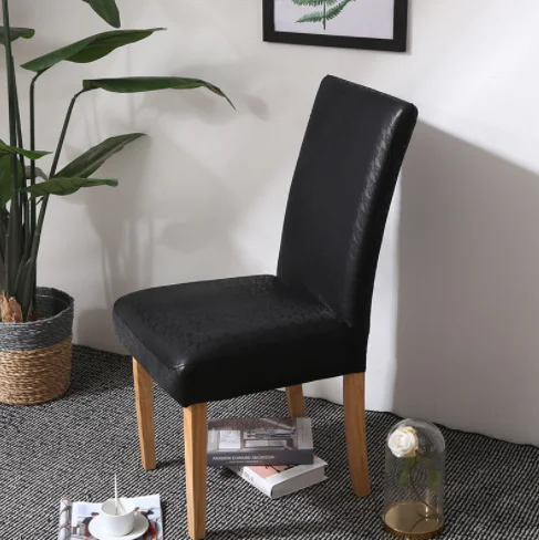 2019 Home Restaurant Dining Chair Cover Backrest Cushion  Waterproof, oil-proof and dust-proof PU Leather Elastic Chair Cover