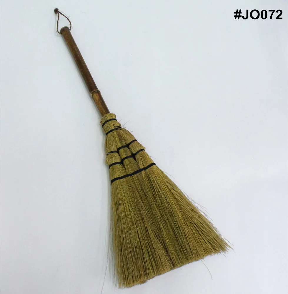 
home office desk handmade biodegradable mang grass broom with bamboo handle 