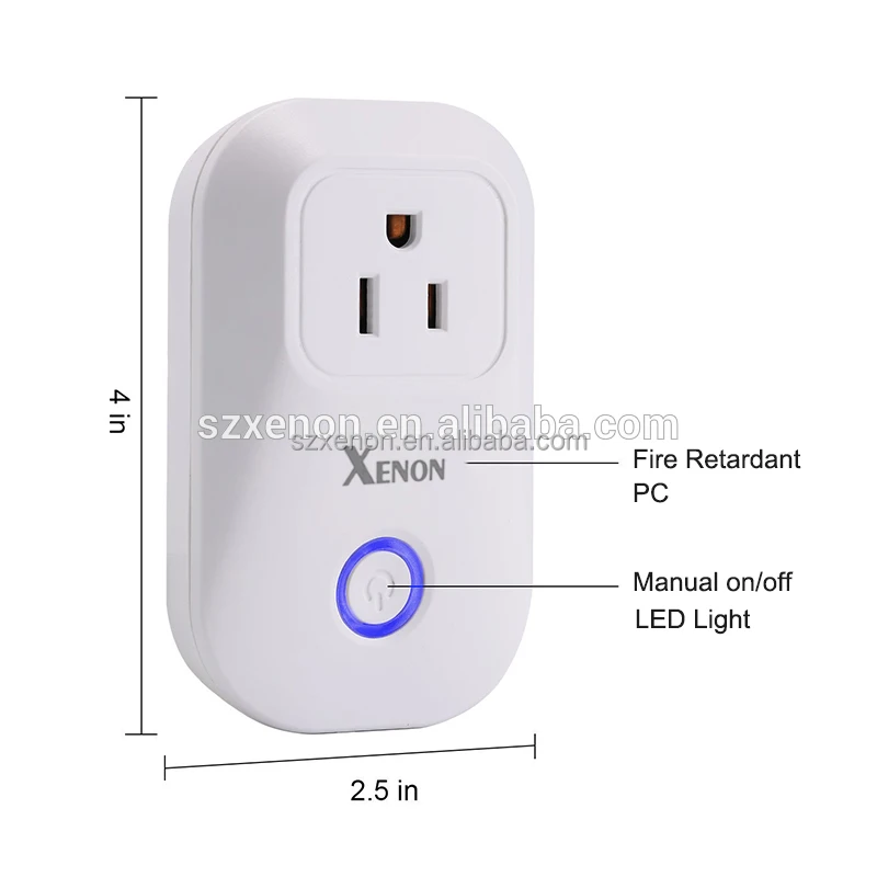 
Xenon Works with Amazon Alexa WiFi Smart Plug Smart Switch Smart Home Wireless Wall Electric Socket 