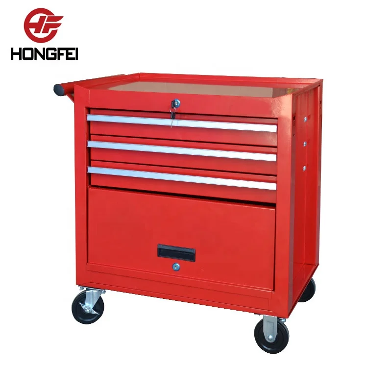 Hongfei Professional Aluminum Tool Boxes Automotive Service Tool Cart of 21 Years Experience