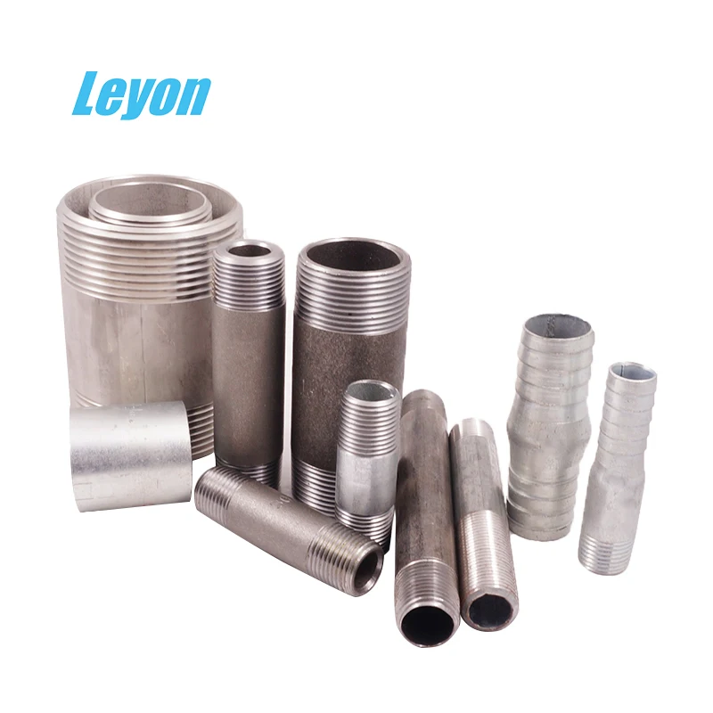 Galvanized black carbon steel nipple BSPT male thread gi pipe Nipple