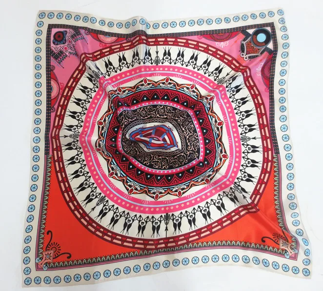 Fashionable wholesale real silk scarves 90 x90 square satin scarves