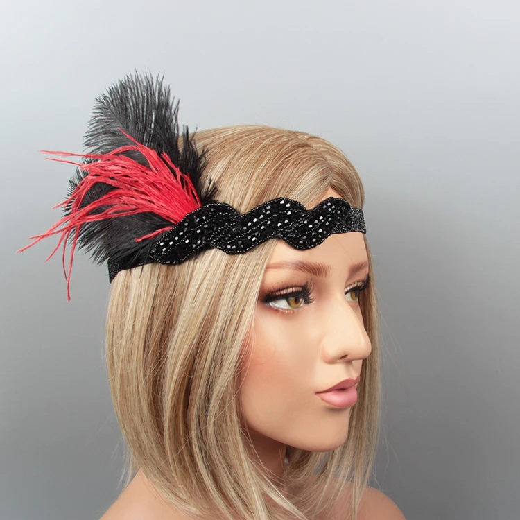 New product hair accessory indian feather headpiece design fashion wedding feathers headdress
