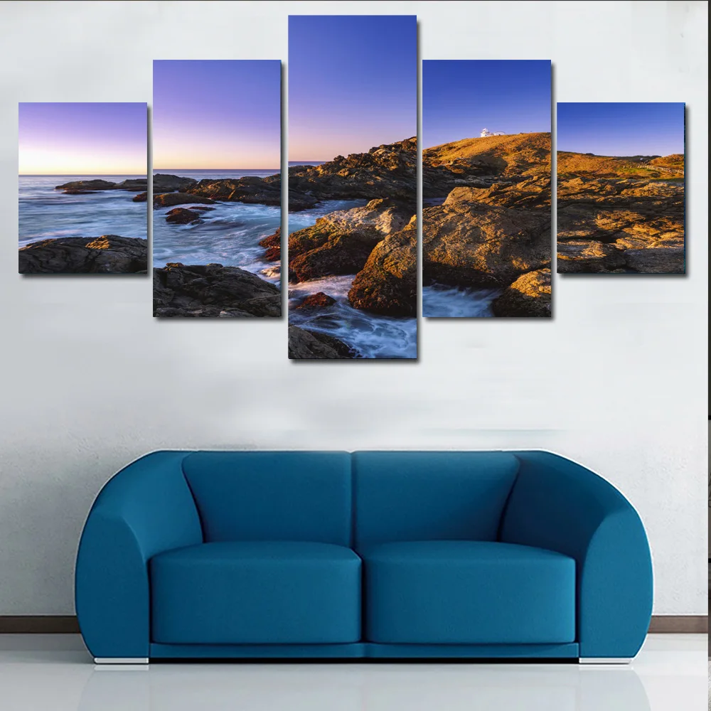 Abstract Tree Scenery Hd Photo Art Prints 5 Panel Customized Canvas Painting Modern Home Wall Decor Nature Landscape Painting