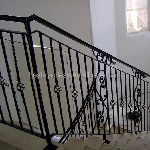 modern wrought iron cable railings for stairs