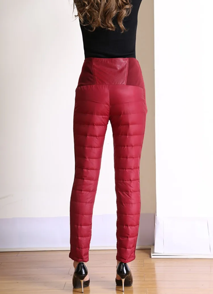 Оптовая продажа, женские зимние теплые мягкие брюки на утином пуху