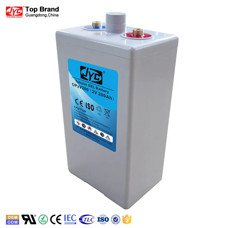 Continual Hot Sale JYC Brand 2V 200Ah Rechargeable Tubular GEL OPzV Battery